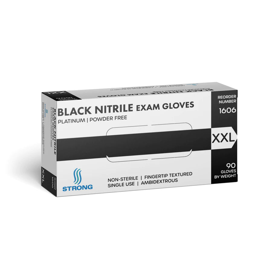 Strong Series 1600 - Black 6 Mil Nitrile Medical Exam Glove - Free Shipping*