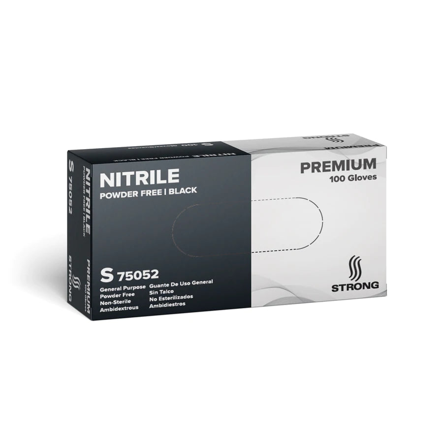 STRONG  5 mil Black Nitrile Gloves - FREE SHIPPING, Now in XXL