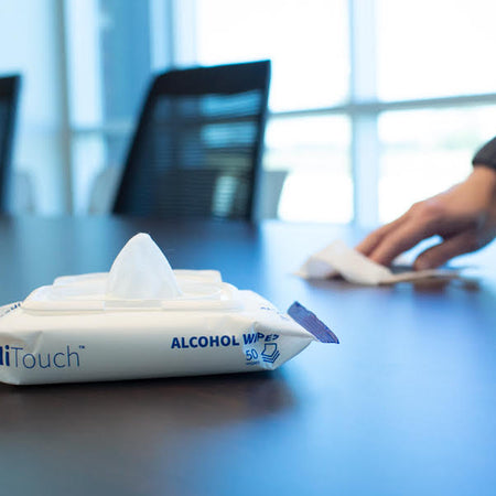 NiTouch Brand 75% Alcohol Wipes - 50 Sheets per pack - PPE Mask & Gown Supplies, KN95 masks online, Gloves, eyewear, hand sanitizer